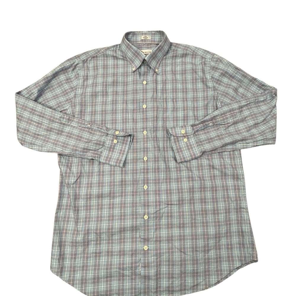 Peter Millar Men’s‎ Multicolor Plaid Button-Down Shirt L Cotton Pastel Casual